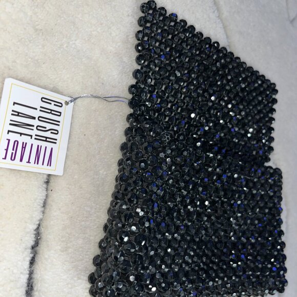 Vintage Black Beaded Clutch - Picture 4 of 6